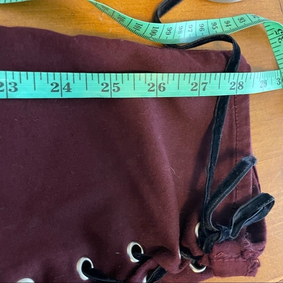 Good American Good Legs Maroon Ankle Leg Lace Up Jean Womens 18 - Picture 9 of 9